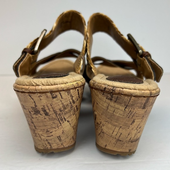 B.O.C. Born Concepts Womens Izabel Cork Strappy Wedges W/Buckle Woven Sz 9M - Picture 3 of 9